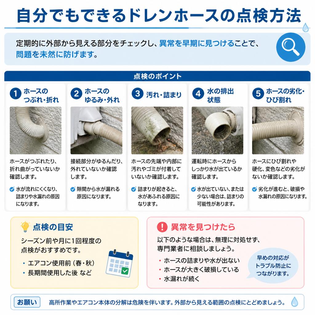 ドレンホースの点検方法