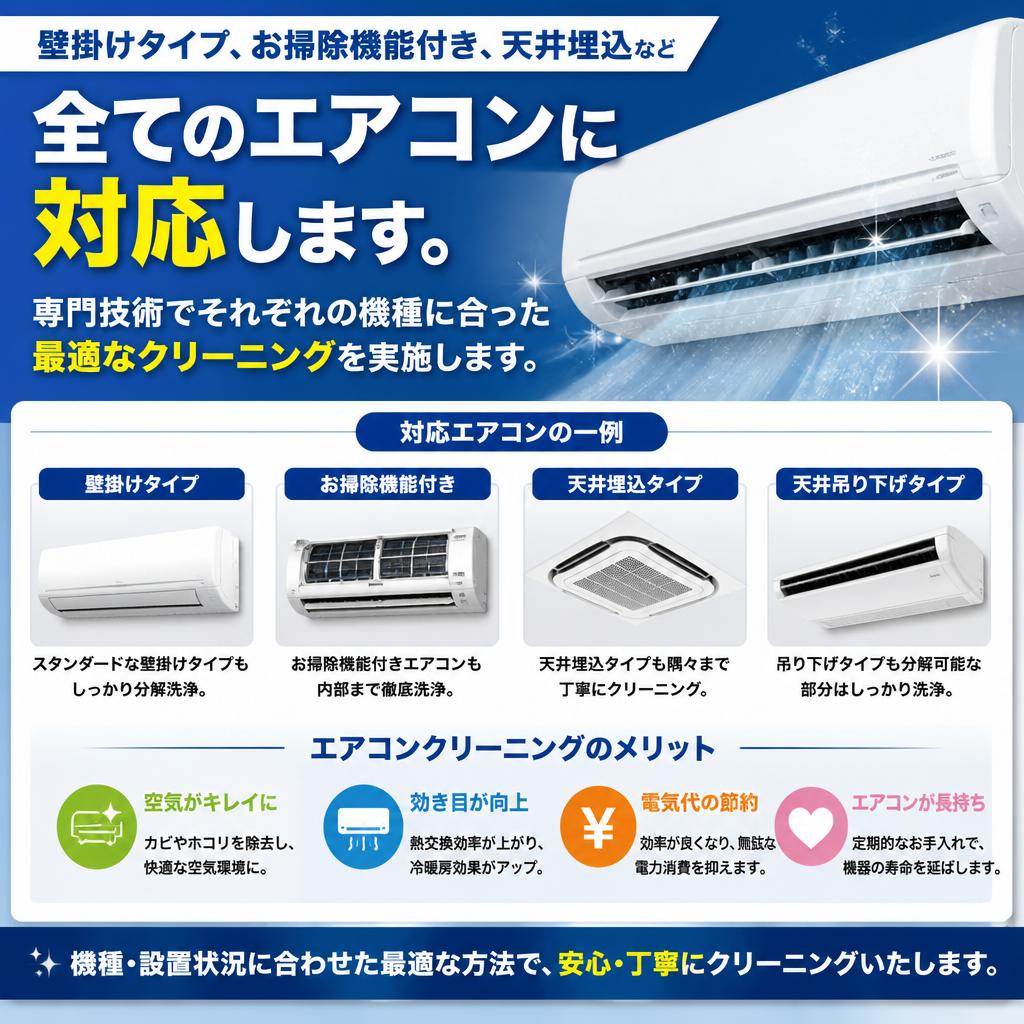エアコンの種類と対応力