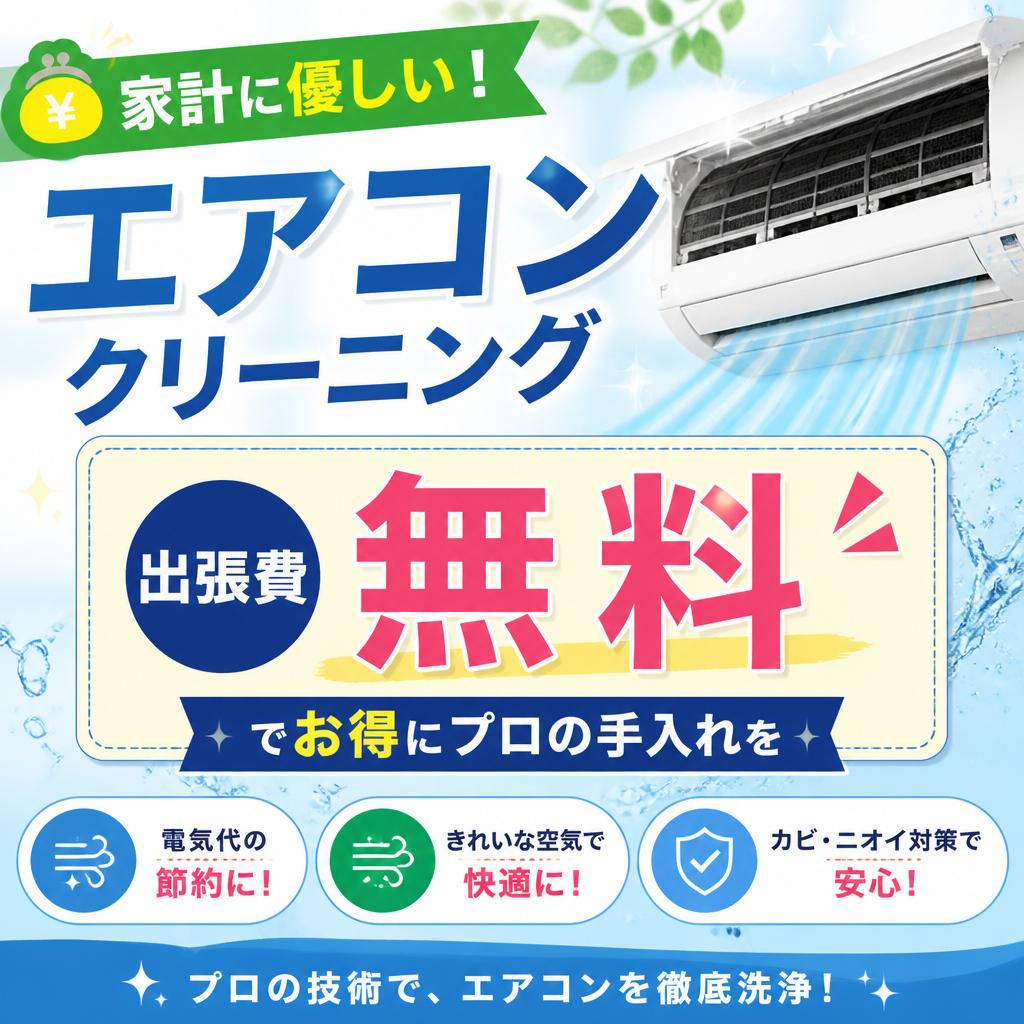 家計に優しい！エアコンクリーニング出張費無料でお得にプロの手入れを