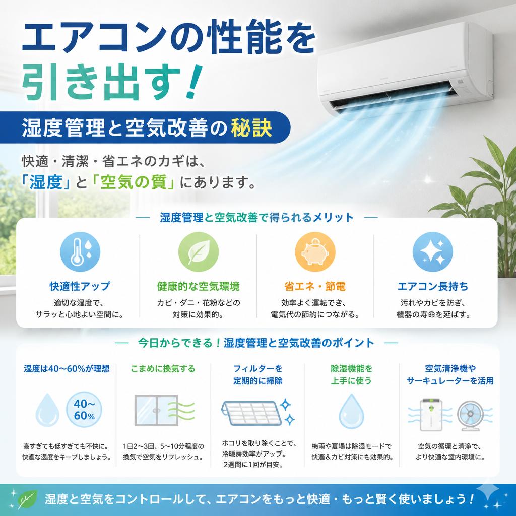 エアコンの性能を引き出す！湿度管理と空気改善の秘訣