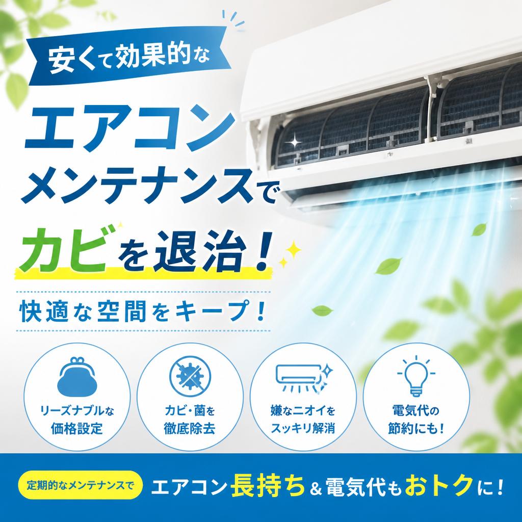 安くて効果的なエアコンメンテナンスでカビを退治し、快適な空間をキープ！