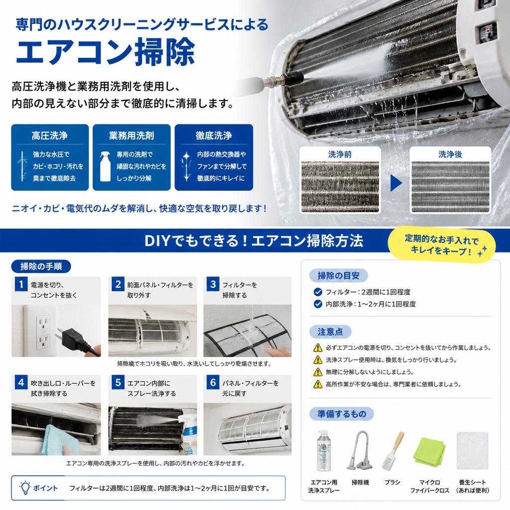 安くて効果的なエアコン掃除方法