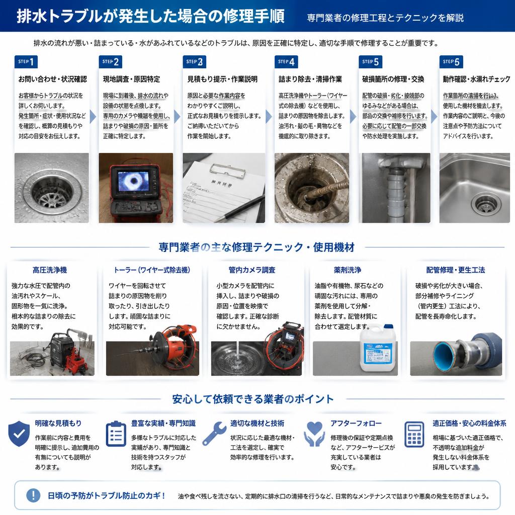 水漏れ修理の手順