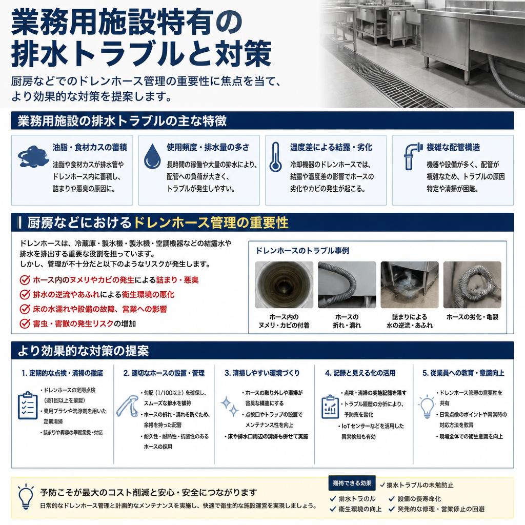 業務用施設の排水トラブル対策
