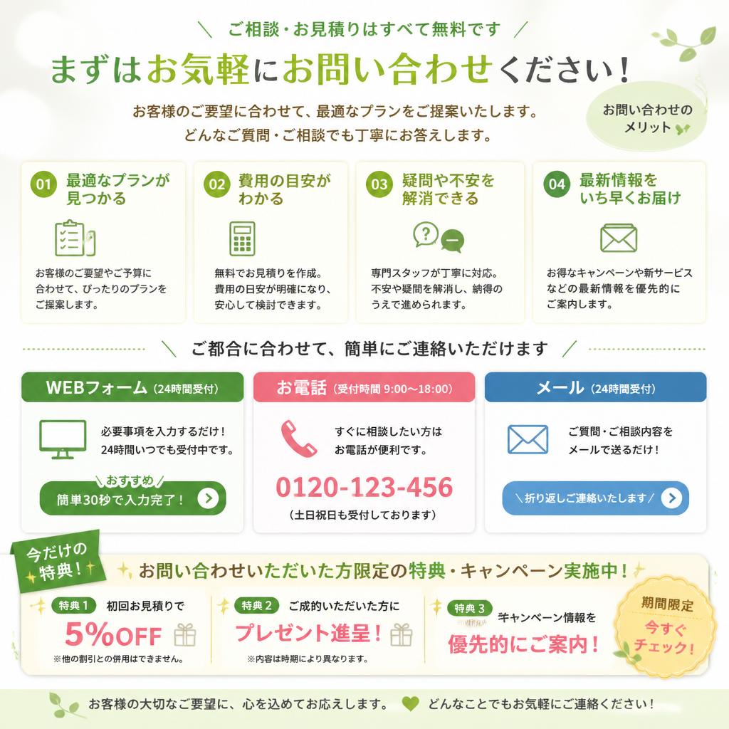 今すぐお問合せを！
