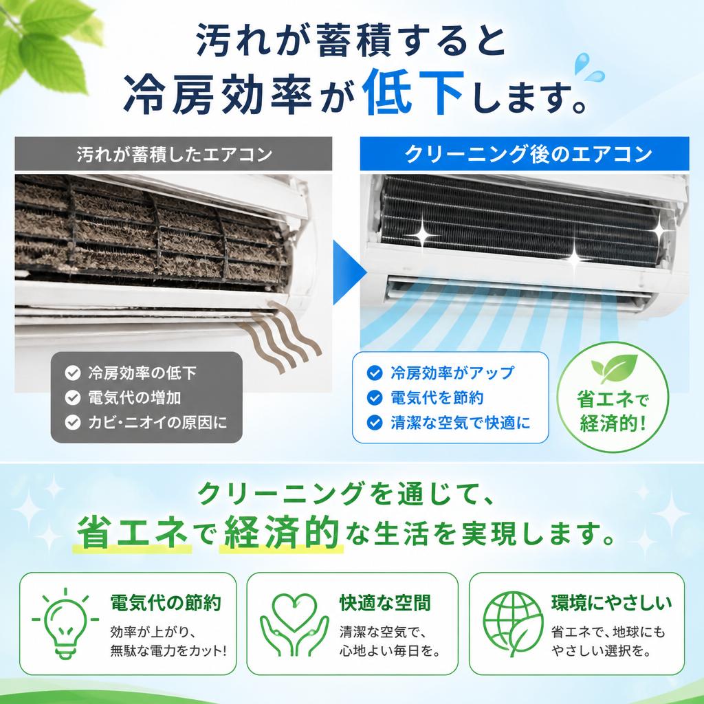 高い冷房効率を保つ
