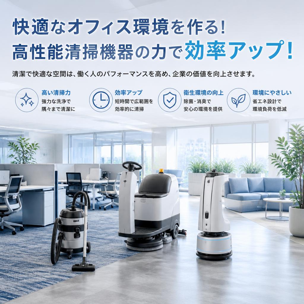 快適なオフィス環境を作る！高性能清掃機器の力で効率アップ！