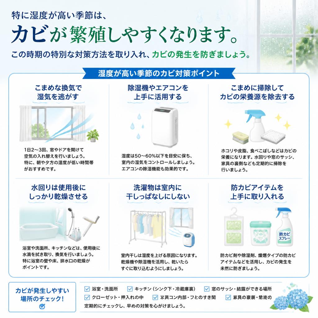 カビが繁殖しやすい季節に要注意！
