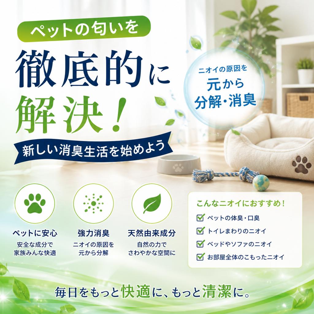 ペットの匂いを徹底的に解決！新しい消臭生活を始めよう