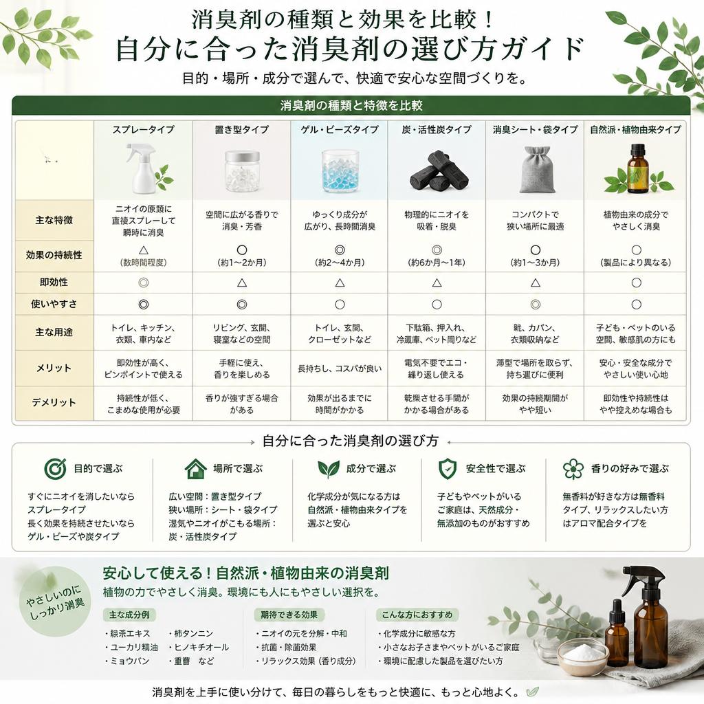 2. 消臭剤の種類と効果