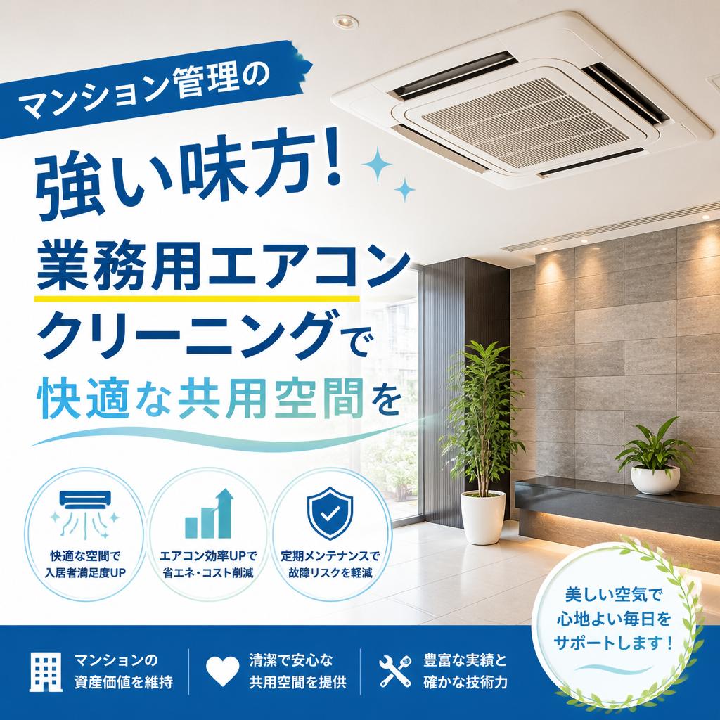 マンション管理の強い味方！業務用エアコンクリーニングで快適な共用空間を