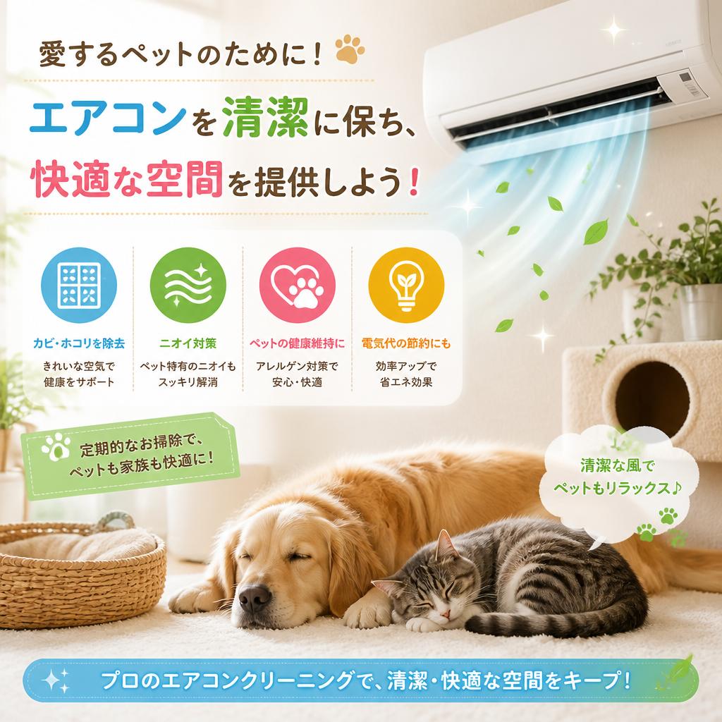 愛するペットのために！エアコンを清潔に保ち、快適な空間を提供しよう！