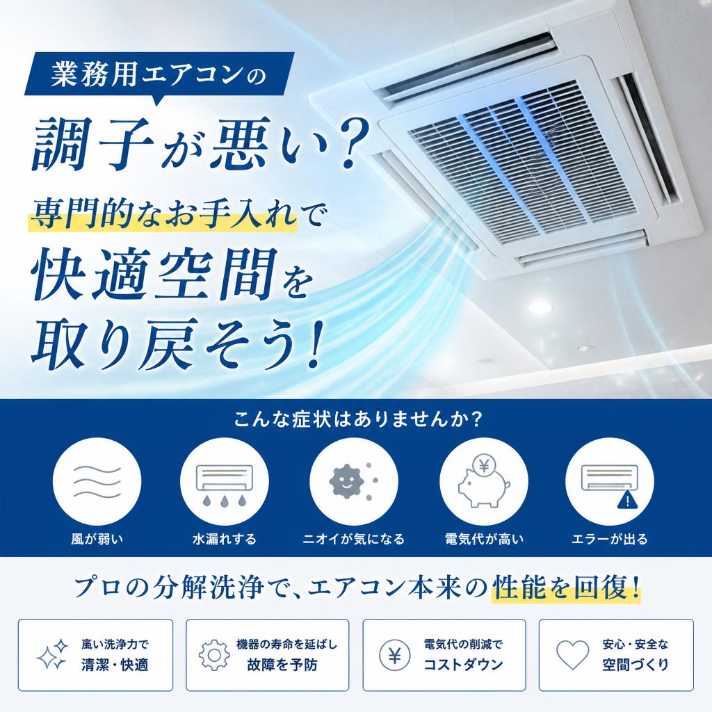 業務用エアコンの調子が悪い？専門的なお手入れで快適空間を取り戻そう！