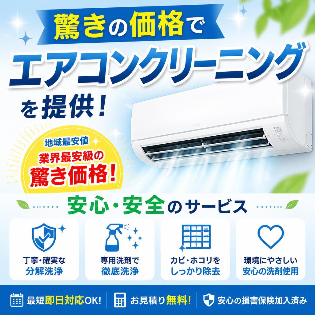 驚きの価格でエアコンクリーニングを提供！安心・安全のサービス